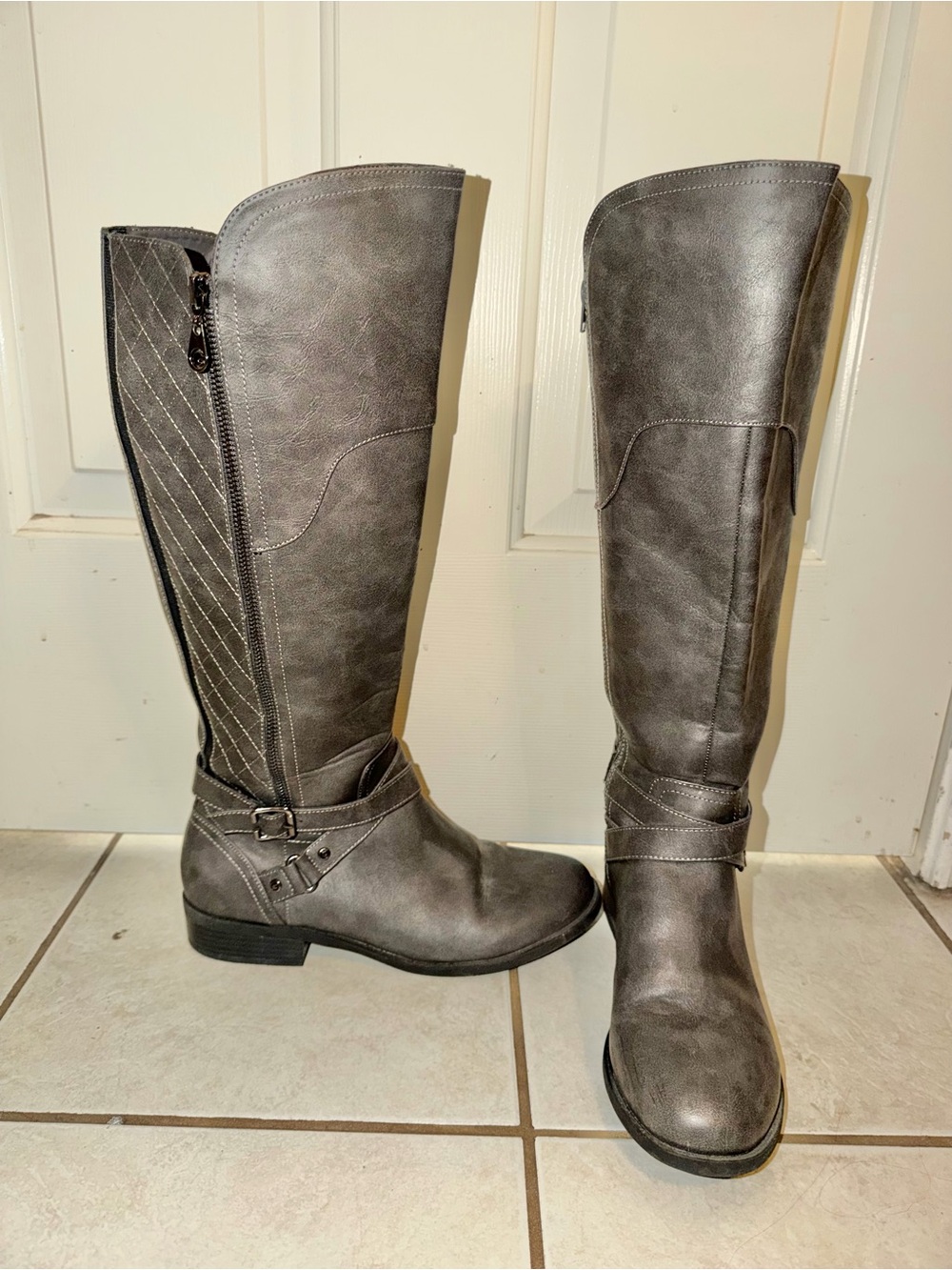 Guess Tall Riding Boots in Dark Gray - Picture 3 of 7